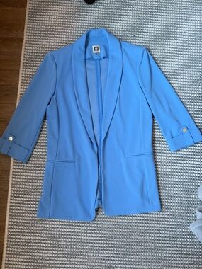 Anne Klein Light Blue Women's open front blazer jacket